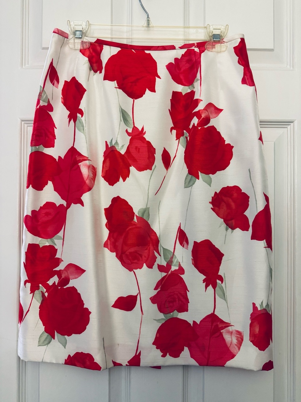 Le Suit 2-Piece Suit White Blazer and Red White Floral Skirt Career Wedding 10P - Picture 4 of 12